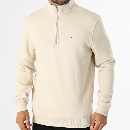 Tommy Jeans - Sweat Col Montant Zippée Regular Fit 0339 Beige