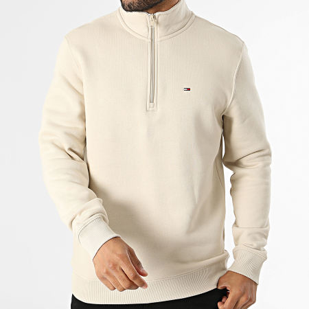Tommy Jeans - Sweat Col Montant Zippée Regular Fit 0339 Beige