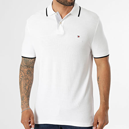 Tommy Hilfiger - Polo Manches Courtes Regular Fit Circulose Pique 5097 Blanc