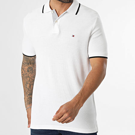 Tommy Hilfiger - Polo Manches Courtes Regular Fit Circulose Pique 5097 Blanc