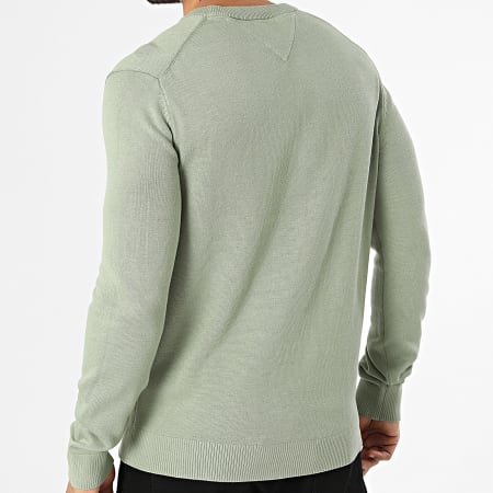 Tommy Jeans - Pull Slim Essential 2853 Vert Kaki Clair