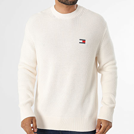 Tommy Jeans - Pull Regular Fit Badge 0923 Beige Clair