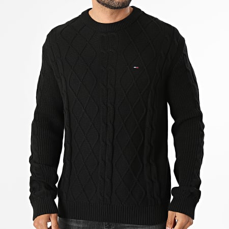 Tommy Jeans - Pull Regular Fit Cable Knit 3405 Noir