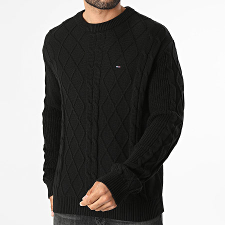 Tommy Jeans - Pull Regular Fit Cable Knit 3405 Noir