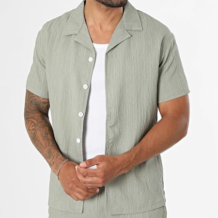 Classic Series - Ensemble Chemise Manches Courtes Et Short Texturé R70 Vert Kaki