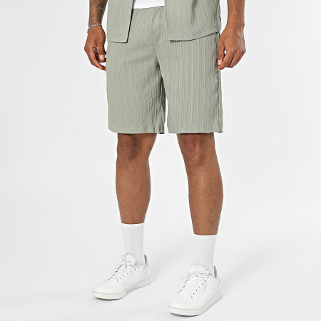 Classic Series - Ensemble Chemise Manches Courtes Et Short Texturé R70 Vert Kaki