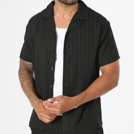 Classic Series - Ensemble Chemise Manches Courtes Et Short Texturé R70 Noir