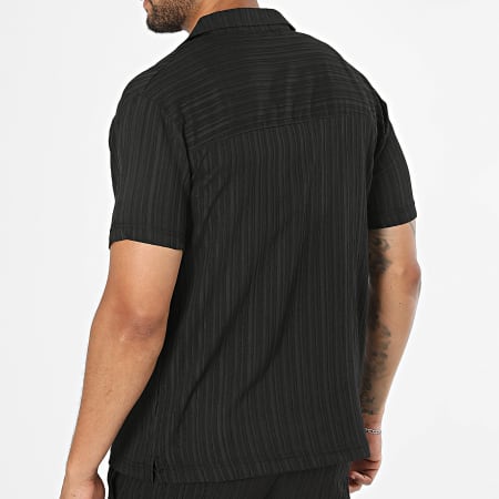 Classic Series - Ensemble Chemise Manches Courtes Et Short Texturé R70 Noir