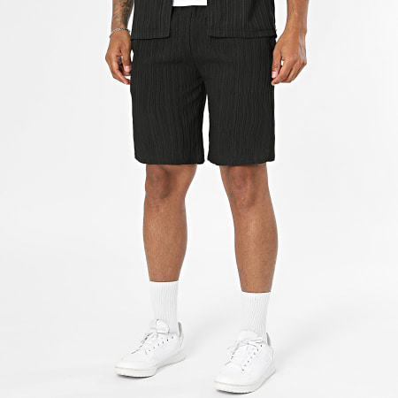Classic Series - Ensemble Chemise Manches Courtes Et Short Texturé R70 Noir