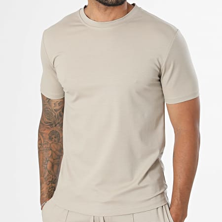 Frilivin - Ensemble Tee Shirt Et Short Jogging 201 Beige