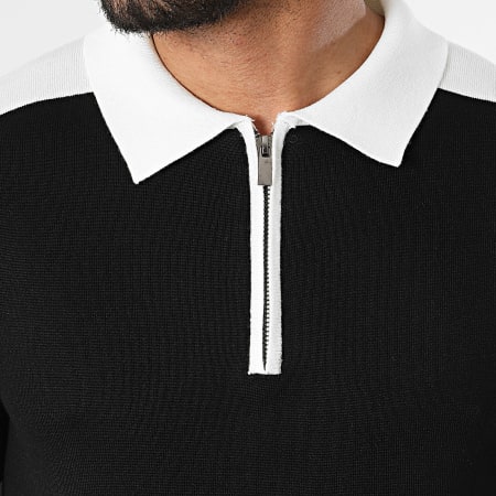 Frilivin - Polo Manches Courtes Maille 851 Noir Blanc