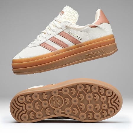 Adidas Originals - Baskets Femme Gazelle Bold J KI4707 Cream White Clay Strata Gold Metallic