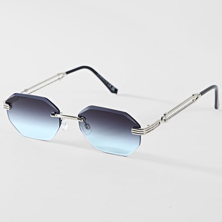 Classic Series - Lunettes De Soleil 896 Noir Bleu Argenté Dégradé