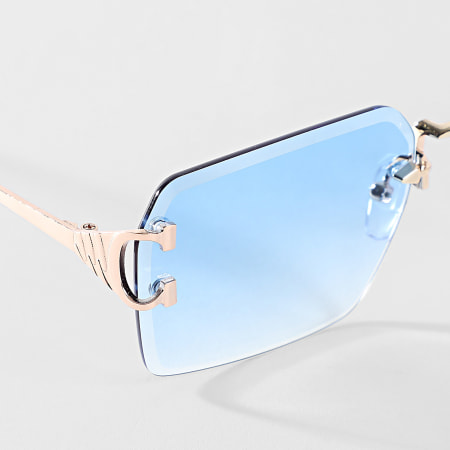 Classic Series - Lunettes De Soleil 844 Bleu Clair Doré