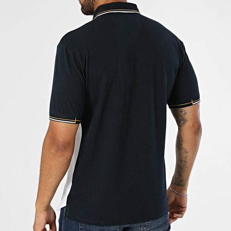 Classic Series - Polo Manches Courtes 005 Bleu Marine Blanc Jaune