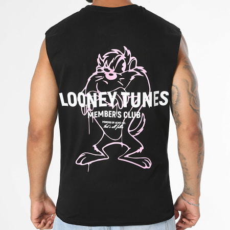 Looney Tunes - Tee Shirt Sans Manches Taz Rpst Noir Rose