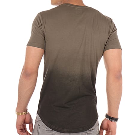 LBO - Tee Shirt Oversize 100 Kaki Dégradé Noir