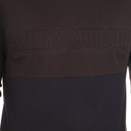 Antony Morato - Tee Shirt Manches Longues Capuche MMKL00199 Bleu Marine Noir