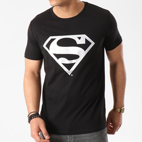 Superman - Tee Shirt Superman Logo Silver Black
