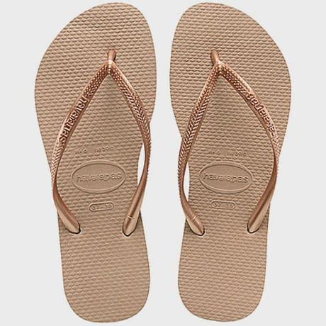Havaianas - Sandalias de dedo mujer Slim 4000030 Marrón Claro