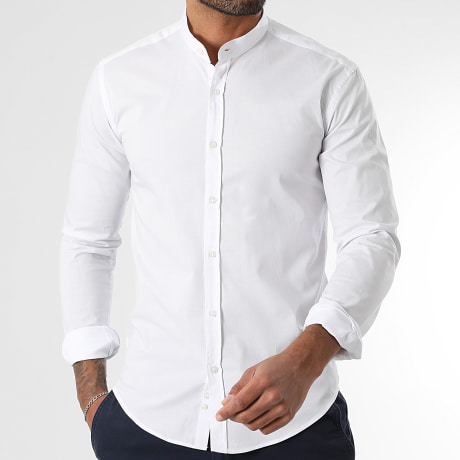LBO - Chemise Manches Longues Col Mao Slim Fit 404 Blanc