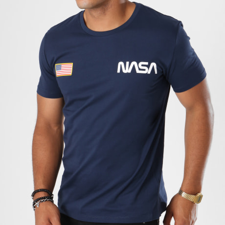 NASA - Camiseta de pecho azul marino