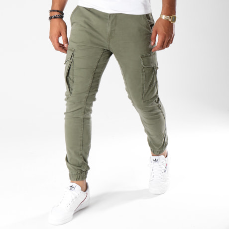 Jack And Jones - Pantalones cargo Paul Flake Slim Fit verde caqui