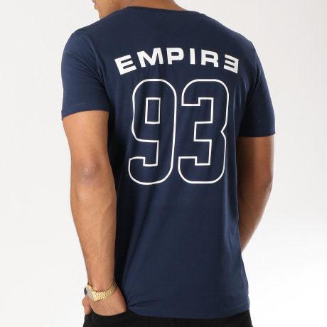 93 Empire - Tee Shirt 93 Empire Dossard Bleu Marine Blanc