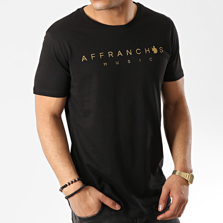 Affranchis Music - Tee Shirt Noir Doré