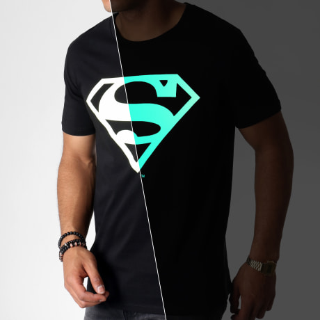 Superman - Tee Shirt Glow In The Dark Superman Black