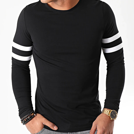 LBO - Camiseta Manga Larga Rayas Blancas 887 Negro