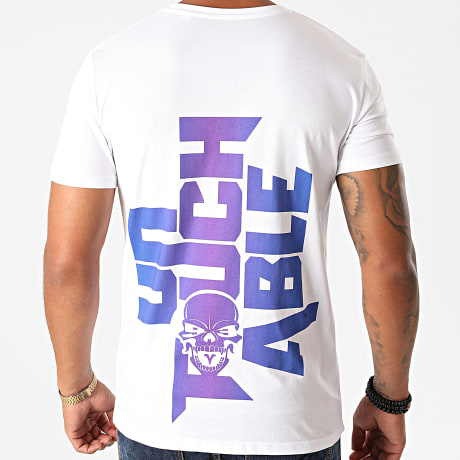 Mac Tyer Untouchable - Tee Shirt Logo Back Blanc Dégradé Bleu