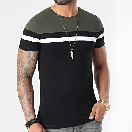 LBO - Maglietta Tricolore 1543 Khaki Bianco Nero