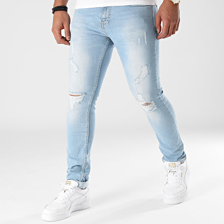 LBO - Vaqueros 1869 Slim Fit Con Rotos Lavado Azul