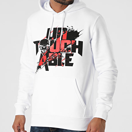 Mac Tyer Untouchable - Sweat Capuche Splatter Blanc Noir Rouge