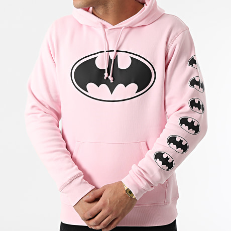 Batman - BW Sudadera Con Capucha Frente Y Manga Rosa Pastel Negro