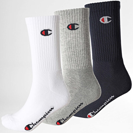 Champion - 3 Pairs Of Calzini Socks White Navy Grey Mottled