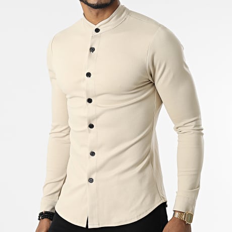 Frilivin - Camisa de manga larga beige oscuro