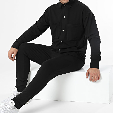 Classic Series - LL610 Zwart Overhemd en Joggingbroek Set