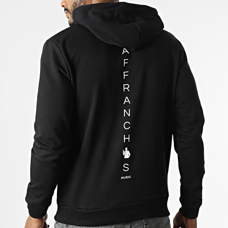 Affranchis Music - Sweat Capuche Vertical Back Noir Blanc