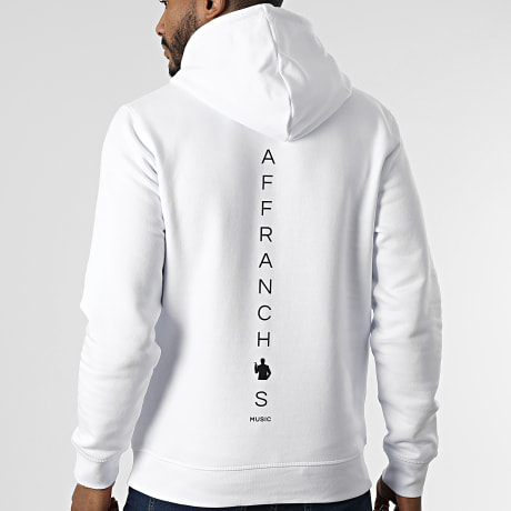 Affranchis Music - Sweat Capuche Vertical Back Blanc Noir