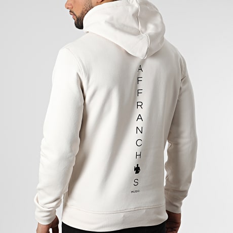 Affranchis Music - Sweat Capuche Vertical Back Beige Vintage Noir