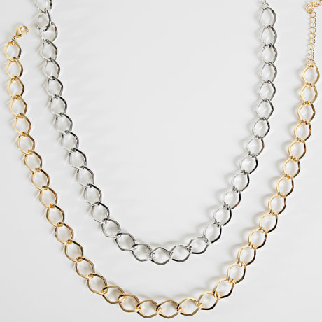 Urban Classics - Lote De 2 Collares TB4318 Oro Plata