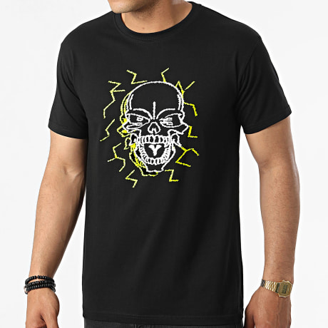 Mac Tyer Untouchable - Tee Shirt Electric Skull Noir Jaune