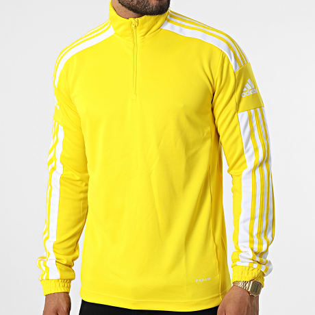 Adidas Sportswear - Sweat Col Zippé A Bandes GP6474 Jaune