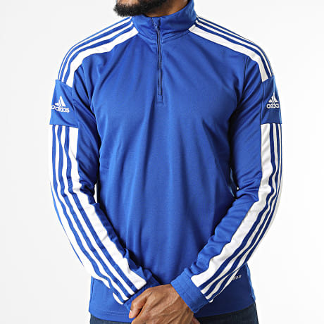 Adidas Sportswear - Sweat Col Zippé A Bandes GP6475 Bleu Roi