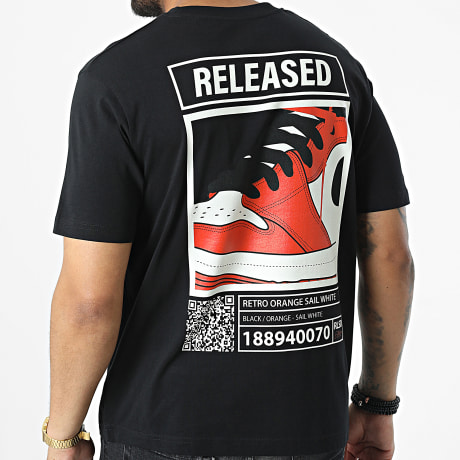 Luxury Lovers - Camiseta Oversize Large Released Naranja Negro