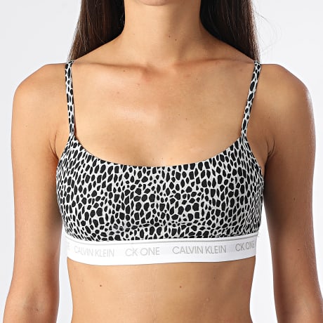 Calvin Klein - Sujetador Floral Mujer QF5727E Blanco Leopardo