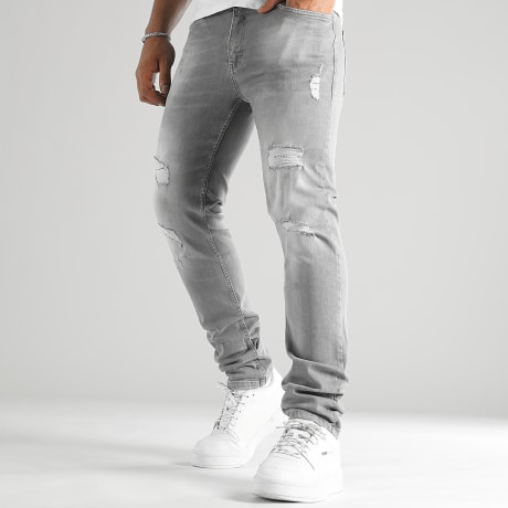 LBO - Jean Regular Fit Con Destrucción 2674 Denim Gris Claro