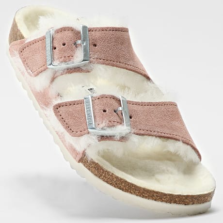 BIRKENSTOCK - Sandales Femme Arizona Shearling Pink Clay